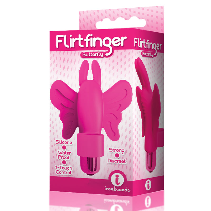 The 9''s Flirt Finger Butterfly Finger Vibrator Pink The 9''s Flirt Finger Butterfly Finger Vibrator Pink