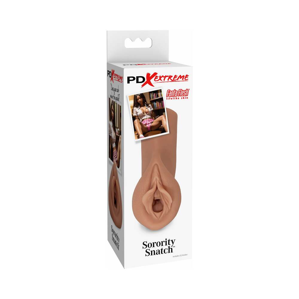 PDX Extreme Sorority Snatch Brown PDX Extreme Sorority Snatch brown sleeve sculpted vaginal opening in white retail package