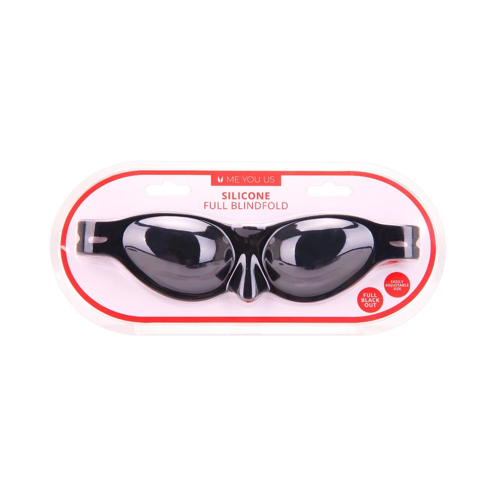 Me You Us Silicone Full Blindfold Me You Us full blindfold in clear retail packaging