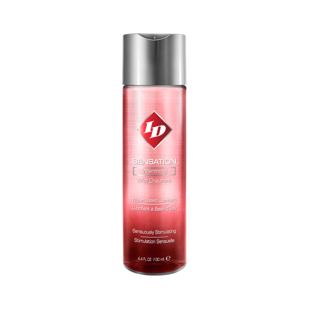 ID Sensation Warming Water-Based Lubricant 4.4 oz. ID Sensation 4.4-ounce clear bottle with pink label and silver cap