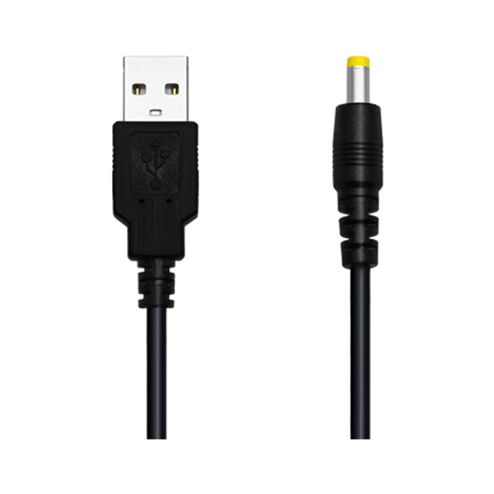 Lovense Charging Cable For Domi and Domi 2 Black Lovense Domi charging cable with USB-A plug and yellow-tip barrel connector