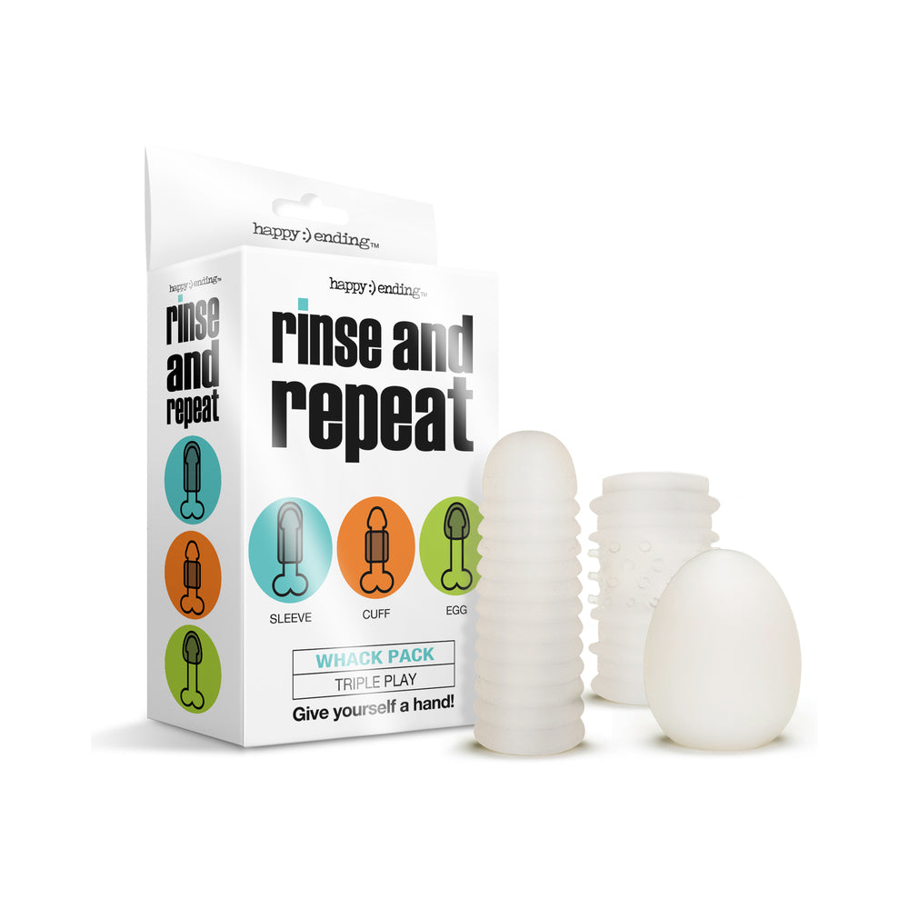 Rinse and Repeat Whack Pack Triple Play Rinse and Repeat Whack Pack box with three white TPE pieces in front