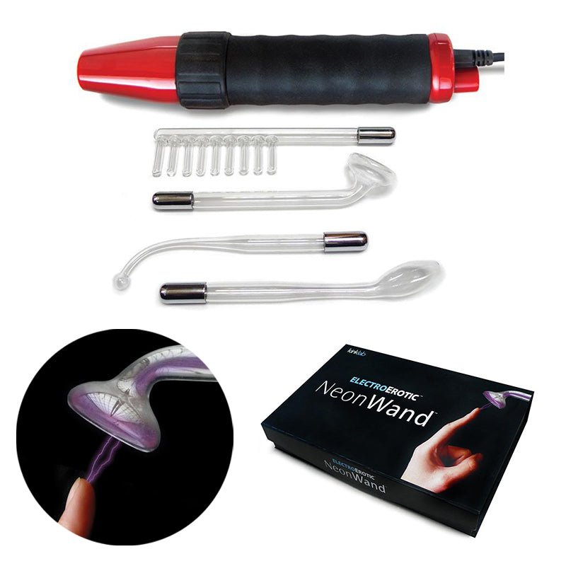 KL Neon Wand Red Handle/Purple Electrode (US) Red and black KL Neon Wand with clear electrodes and black retail box