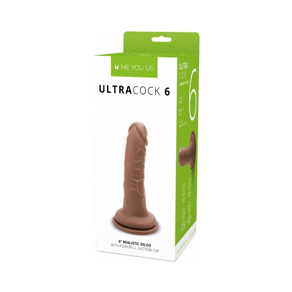 Me You Us Ultra Cock 6 in. Realistic Dildo Caramel Me You Us Ultra Cock 6-inch caramel dildo retail box