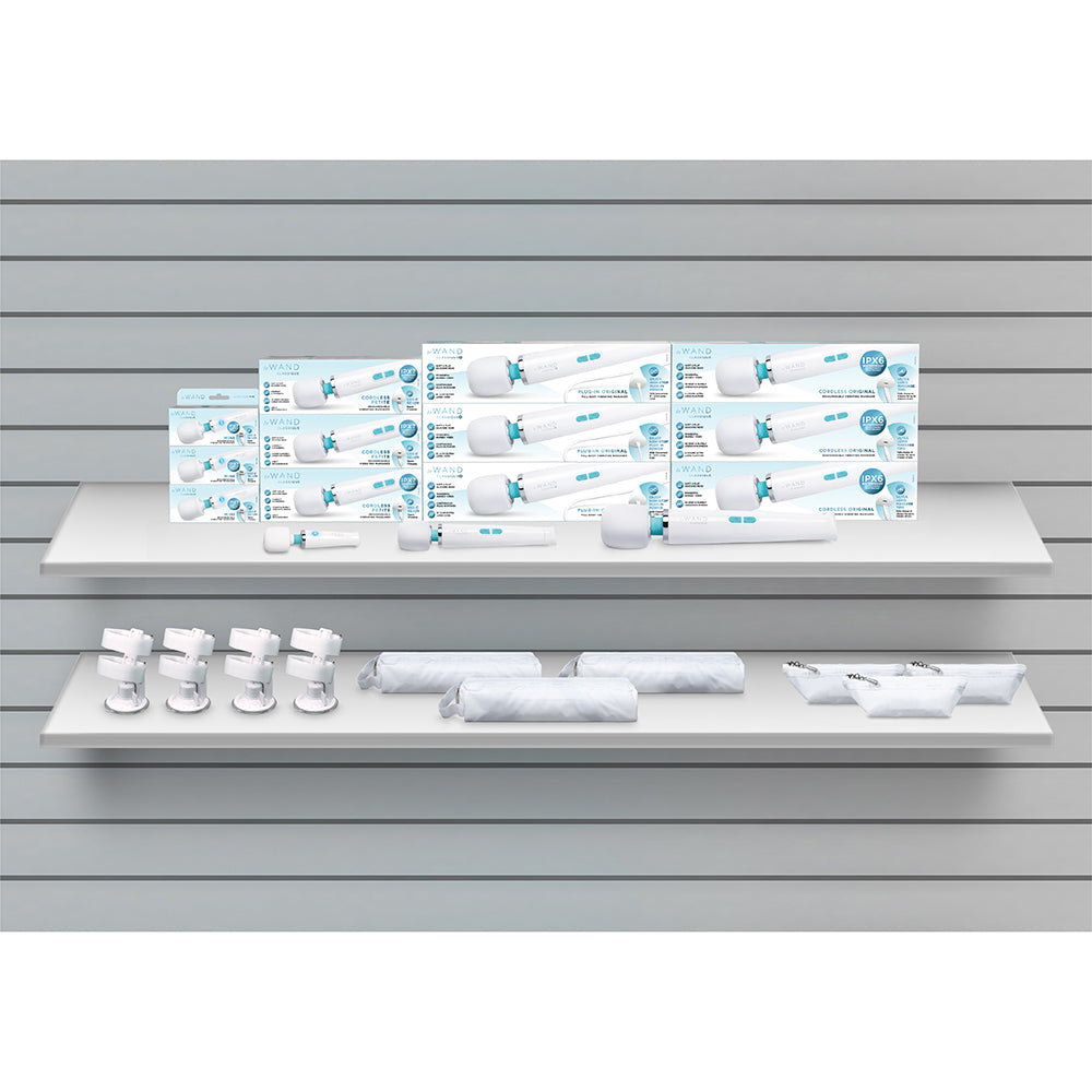 Le Wand Classique Bundle Le Wand Classique Bundle arranged as white retail wall display