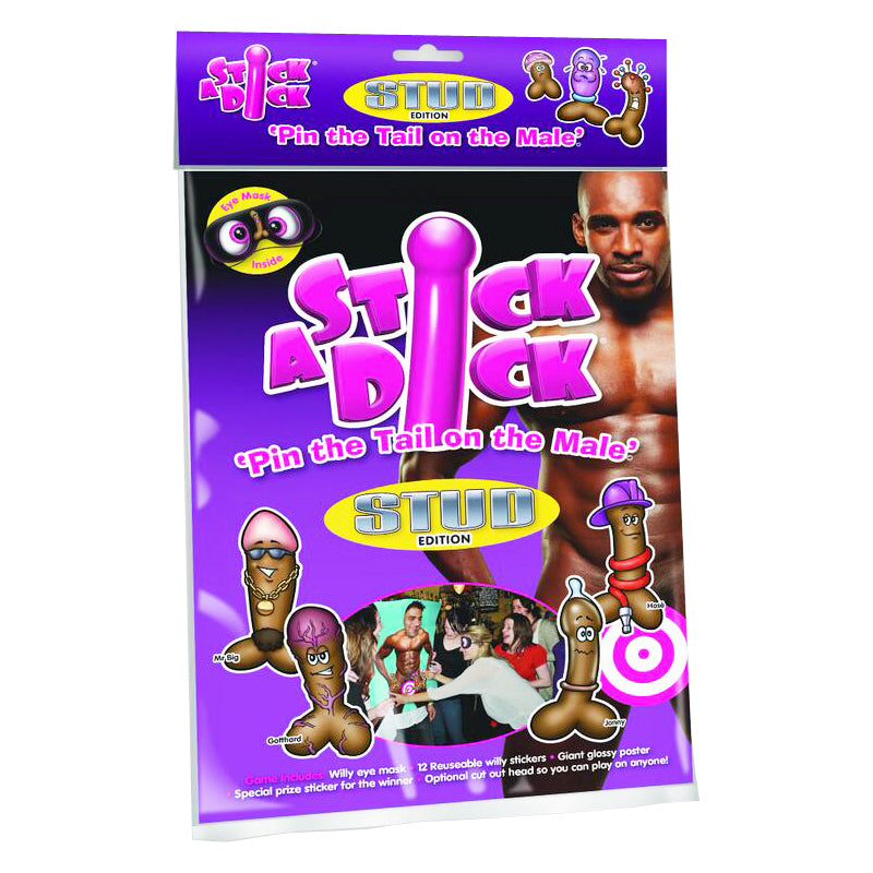 Stick A Dick - Stud Game Stick A Dick Stud Game purple illustrated hanging game package front
