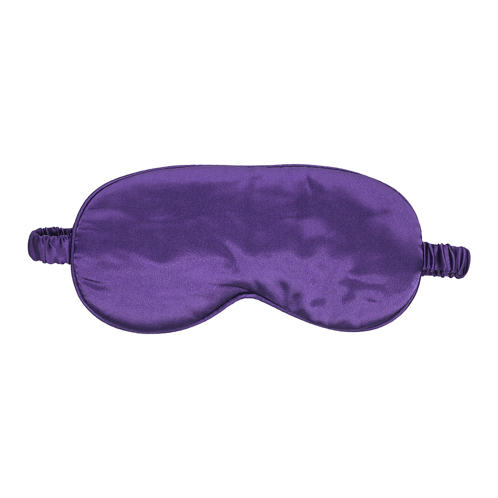 Ouch! Satin Mask Purple Front view of purple Ouch satin blindfold with gathered strap