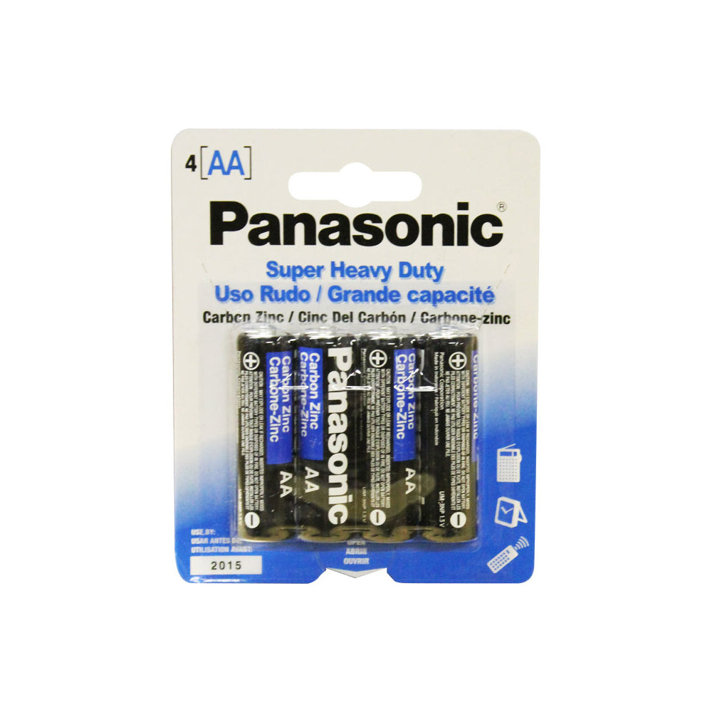 Panasonic AA Batteries Panasonic four-pack of Super Heavy Duty AA batteries in blister card