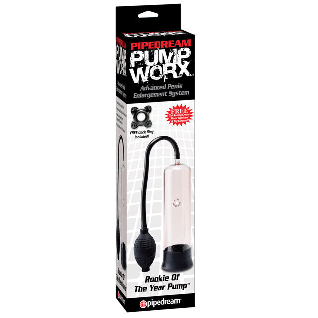 Pump Worx Rookie of the Year Pump Clear/Black Pump Worx Rookie clear cylinder pump with black hose in retail box