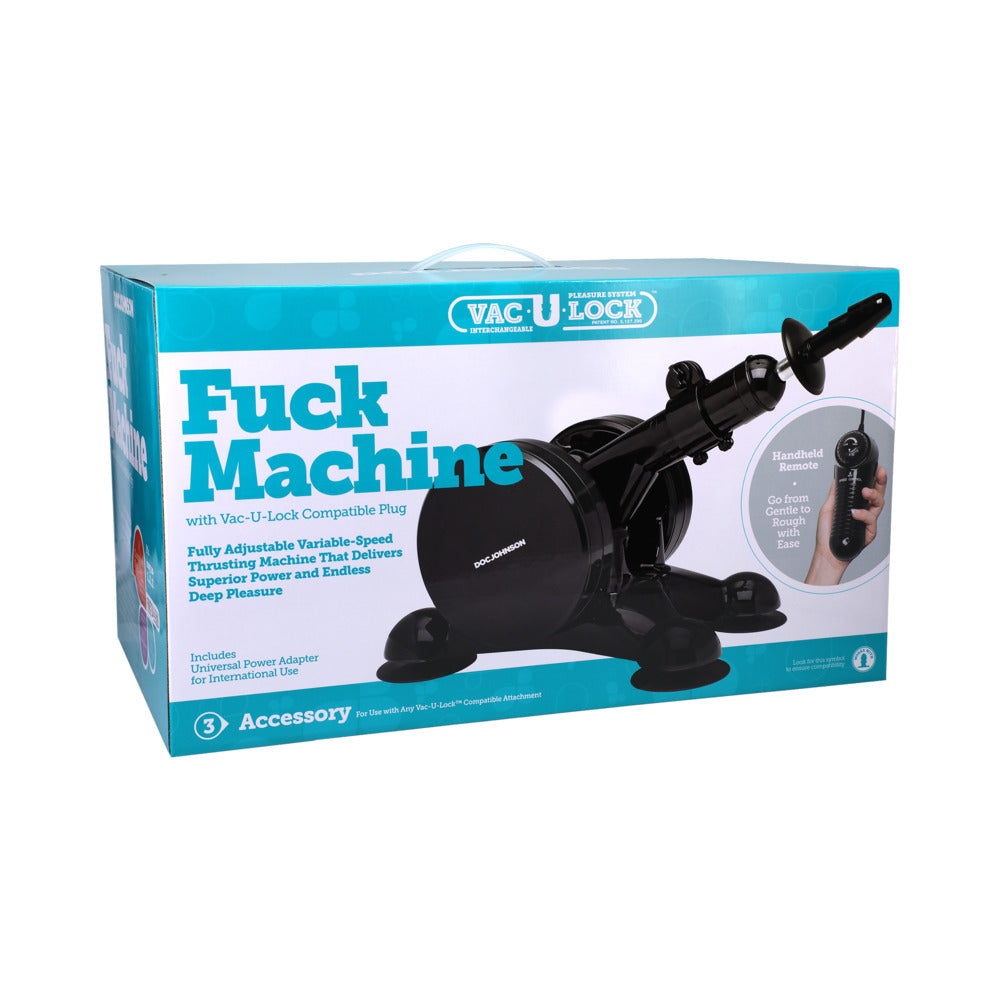 Vac-U-Lock Fucking Machine Doc Johnson Vac-U-Lock Machine blue white retail carton with black machine graphic
