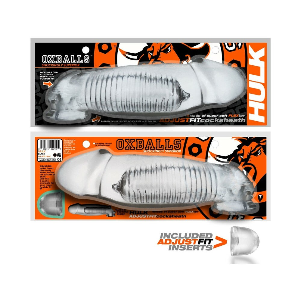 Oxballs Hulk Gargantic Cocksheath Clear Oxballs Hulk Gargantic clear ribbed sheath package