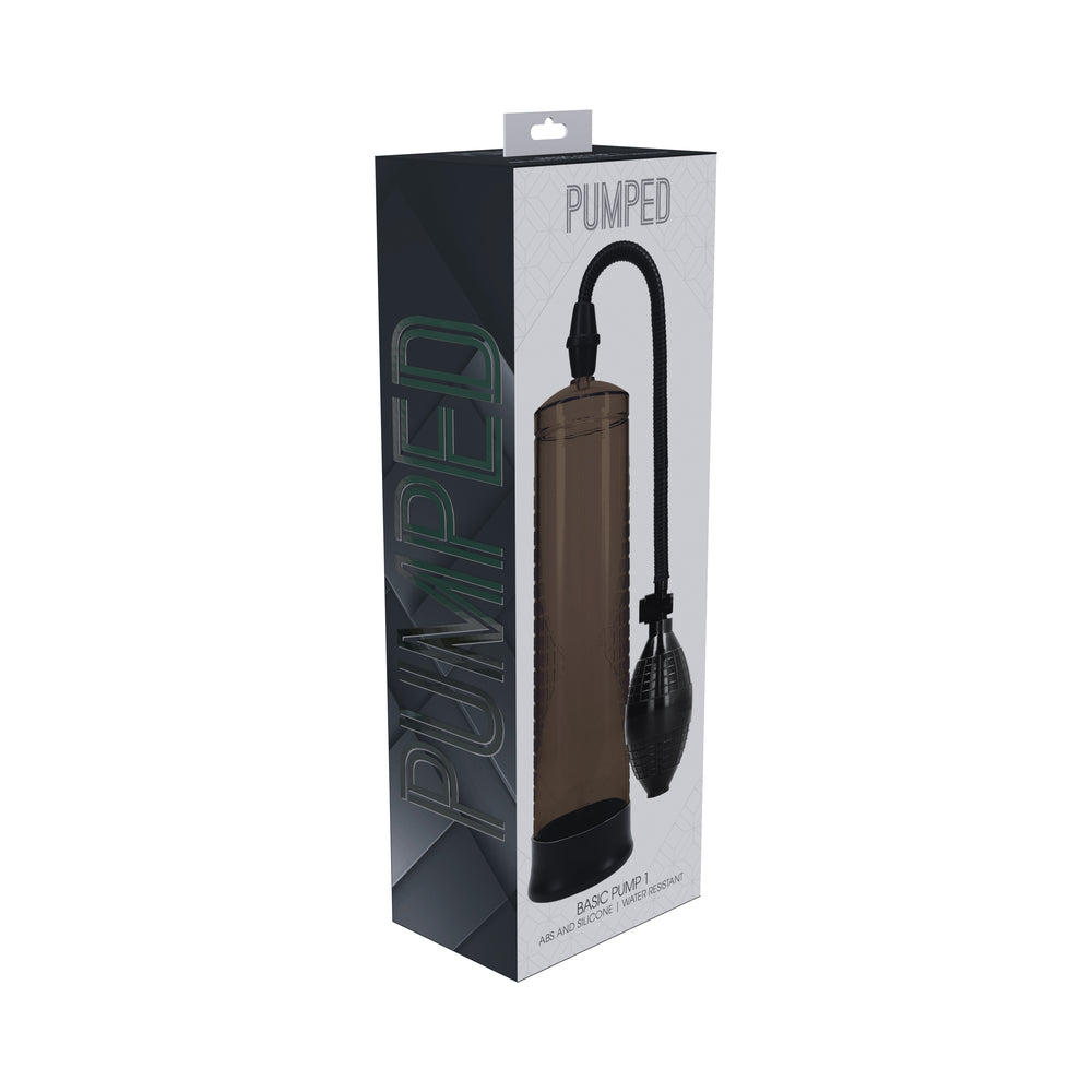Pumped Basic Pump 1 Water Resistant Black Black Shots Pumped Basic Pump 1 with squeeze bulb displayed in retail box