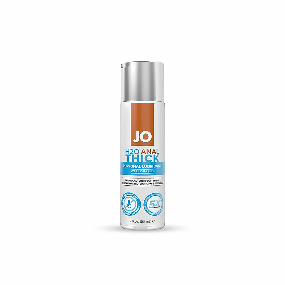 JO H2O Anal Thick Water-Based Lubricant 2 oz. System JO H2O Anal Thick 2 fl oz clear pump bottle with compact white label