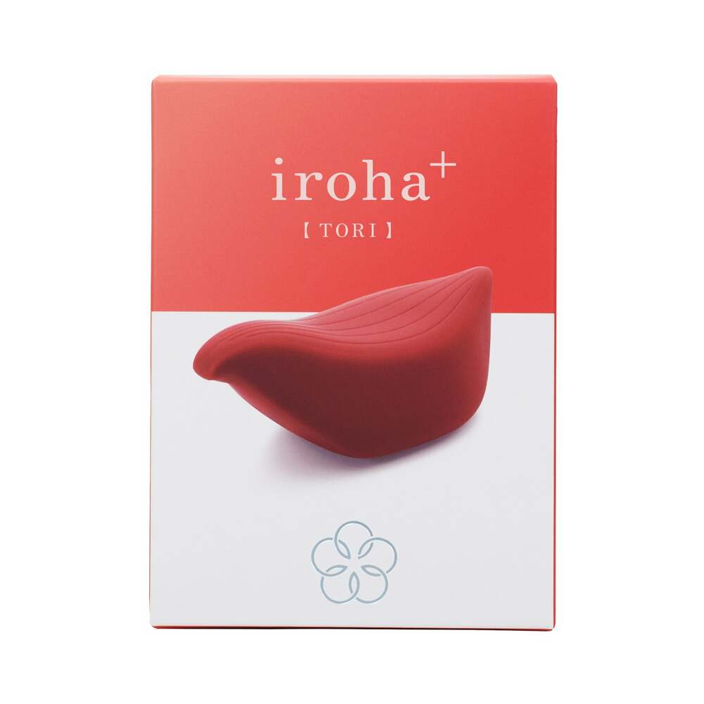 iroha+ TORI Renewal red bird-shaped TENGA iroha+ TORI vibrator pictured on its box