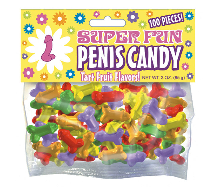 Super Fun Penis Candy Super Fun Penis Candy clear bag with 100 multicolor pieces