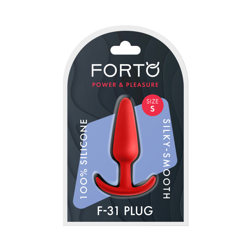 Forto F-31 Silicone Anal Plug Small Red Forto F-31 small red anal plug in retail package