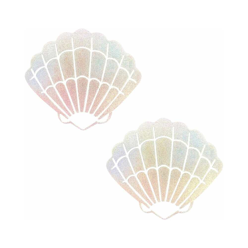 Neva Nude Pasty Shell Holographic Pair of holographic Neva Nude shell pasties with iridescent pastel panels