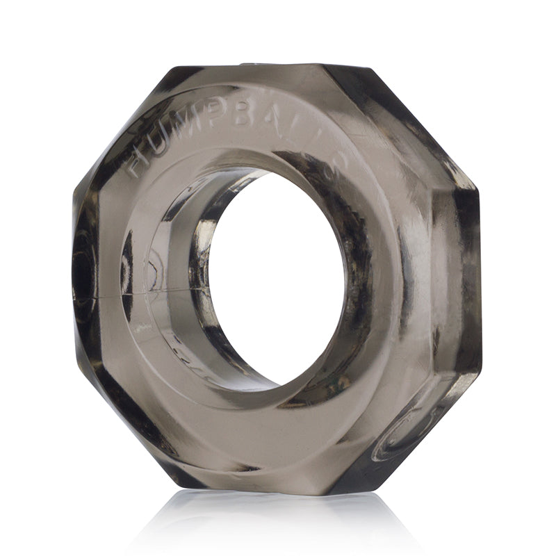 OxBalls Humpballs, Cockring, Smoke OxBalls Humpballs Smoke Gray Faceted Ring on white