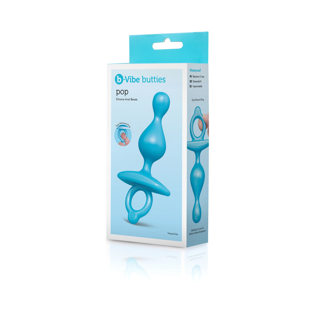 b-Vibe Butties Pop Beaded Silicone Plug b-Vibe Butties Pop blue beaded plug in retail box