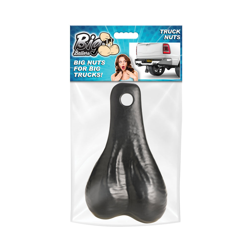 Big Ballers Small Truck Nuts Black Big Ballers small black plastic truck nuts in clear hanging retail bag