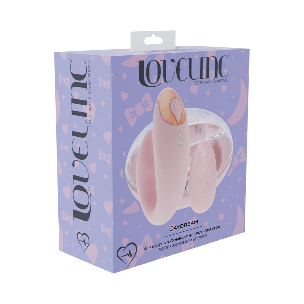 LoveLine Daydream AirTapTech Rechargeable Vibrator Pink Shots LoveLine Daydream pink vibrator with round charging case