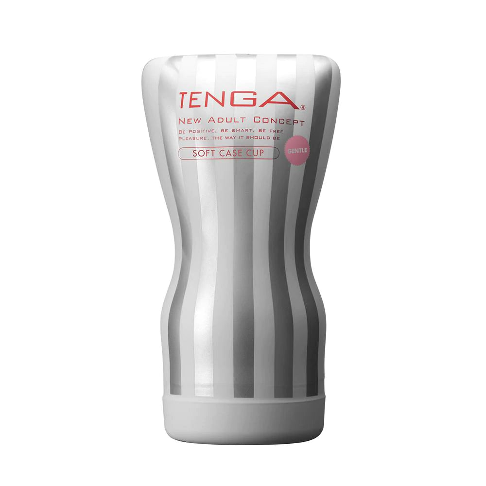 Tenga Soft Case Cup Gentle Tenga Gentle Soft Case Cup with vertical silver stripes