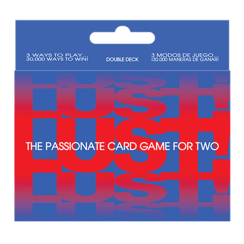 Lust Card Game Blue-and-red Kheper Games Lust double-deck card game box marked for two players