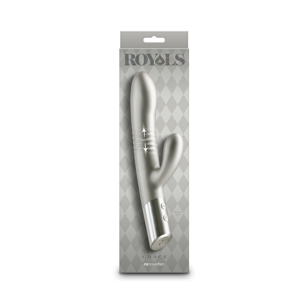 Royals Grace Metallic Champagne metallic champagne Royals Grace rabbit vibrator on gray card