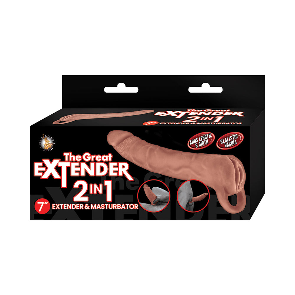 The Great Extender 2 in 1 Extender&Masturbator 7in Brown The Great Extender 2 in 1 Extender&Masturbator 7in Brown