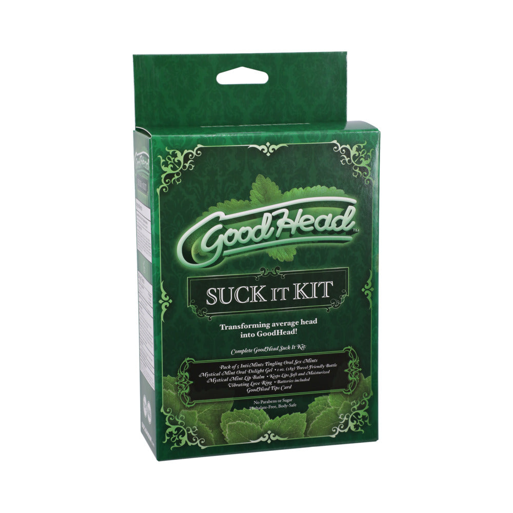 GoodHead - Kit For Him Multi-Colored Front of dark green GoodHead Suck It Kit for Him retail box