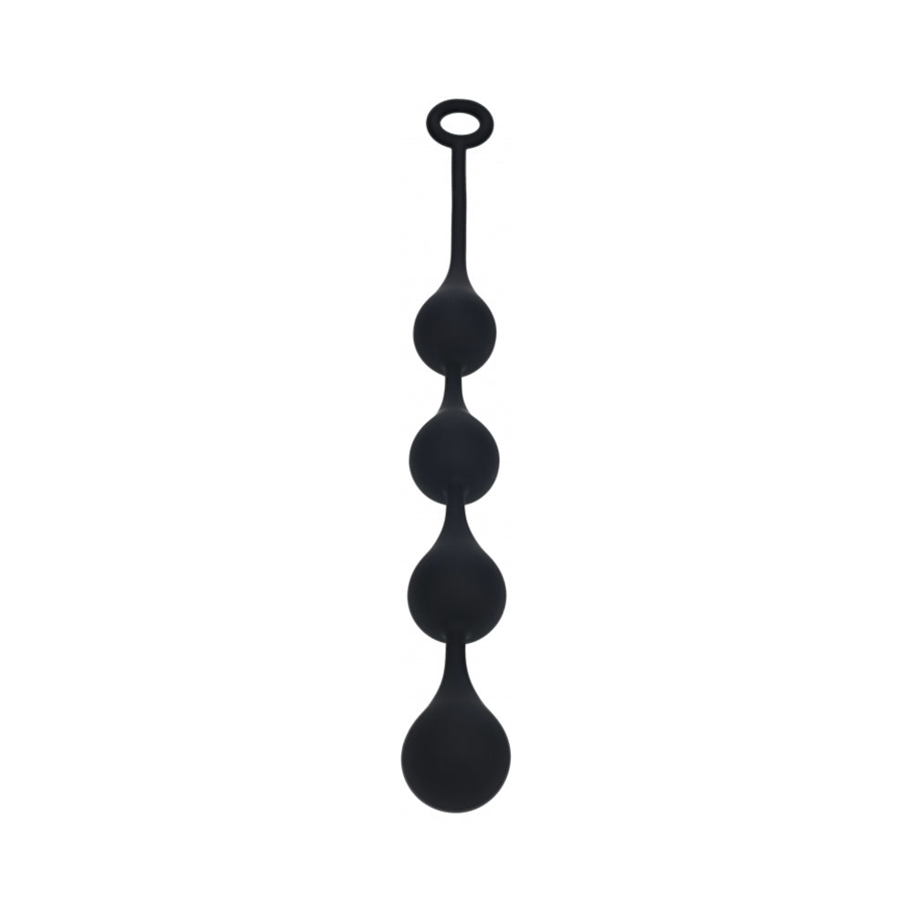 LEVELZ Waterdrop Silicone Anal Balls Large 40 mm Black Large black LEVELZ Waterdrop balls with four graduated beads
