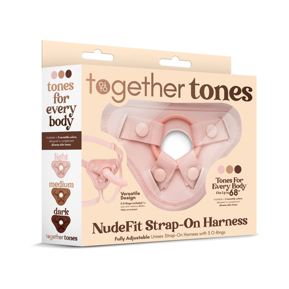 Together Toy NudeFit Strap-On Harness Light Together Toy NudeFit pale beige strap-on harness with retail package