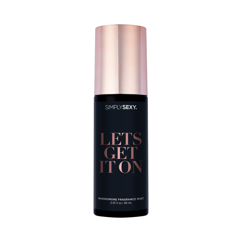 Simply Sexy Pheromone Body Mist Let''s Get It On 3.35 oz. Simply Sexy Let's Get It On body mist bottle with rose-gold cap