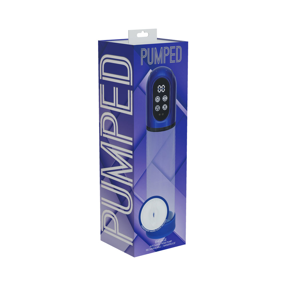 PUMPED Engage Automatic Waterproof Metallic Blue Shots PUMPED Engage metallic blue automatic vacuum pump box