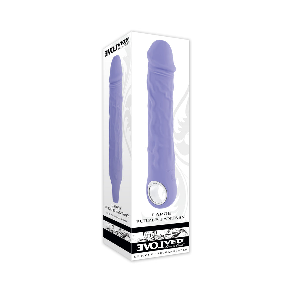 Evolved Large Purple Fantasy Purple Evolved Large Purple Fantasy vibrator in white window box