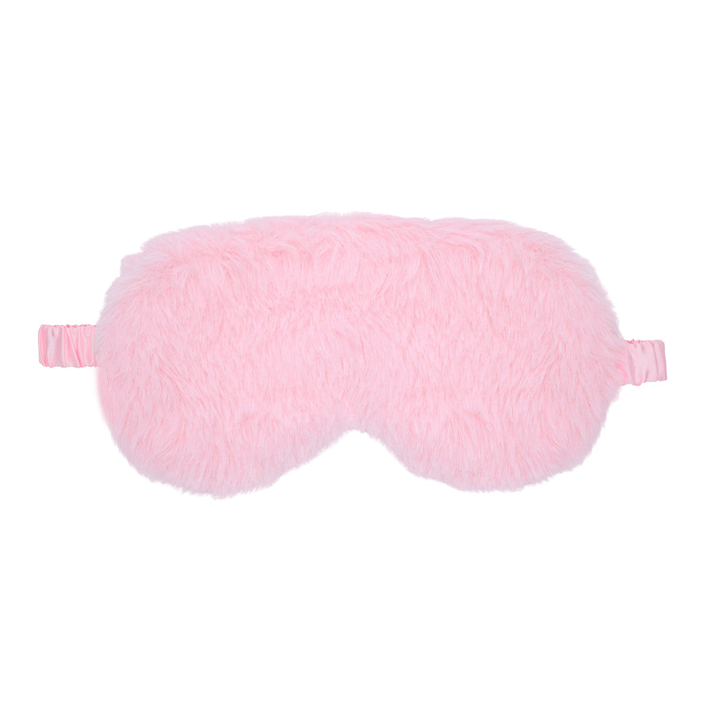 Ouch! Fluffy Mask Powder Pink Front view of powder-pink Ouch fluffy mask with matching straps