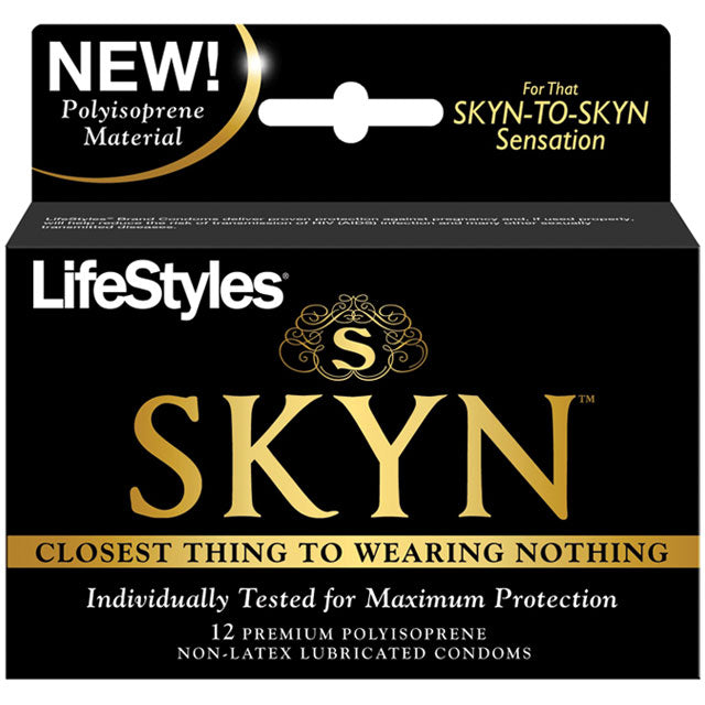 Lifestyles SKYN (12) Black LifeStyles SKYN Original carton containing 12 non-latex polyisoprene condoms