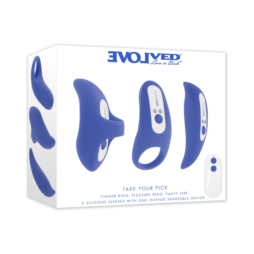 Evolved Take Your Pick Blue Evolved Take Your Pick blue interchangeable set in white box