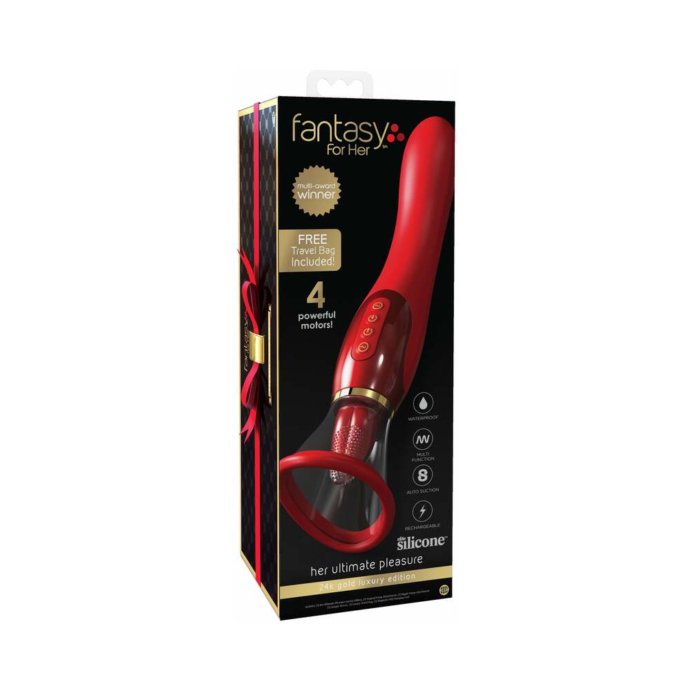 Fantasy For Her 24k Gold Luxury Edition Her Ultimate Pleasure Red Pipedream Fantasy for Her red wand in black and gold retail box