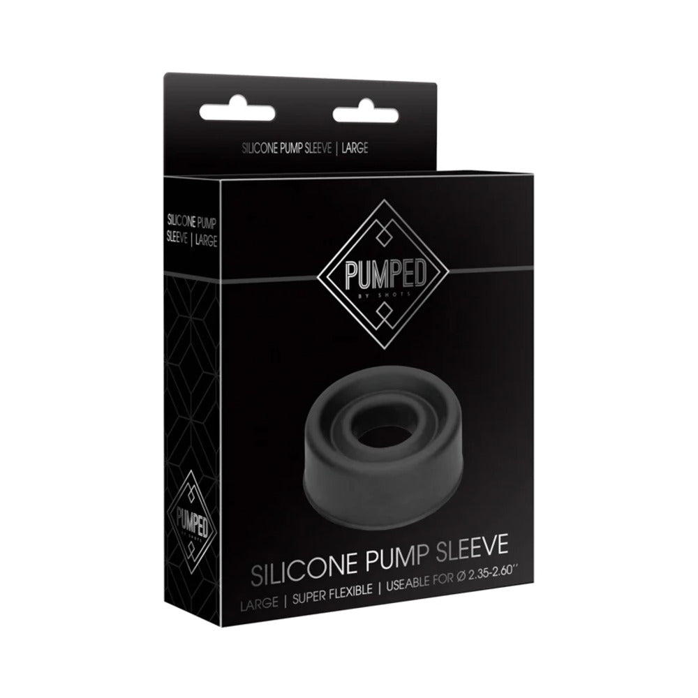Pumped Silicone Pump Sleeve Black Large Large black Pumped silicone pump sleeve in retail box