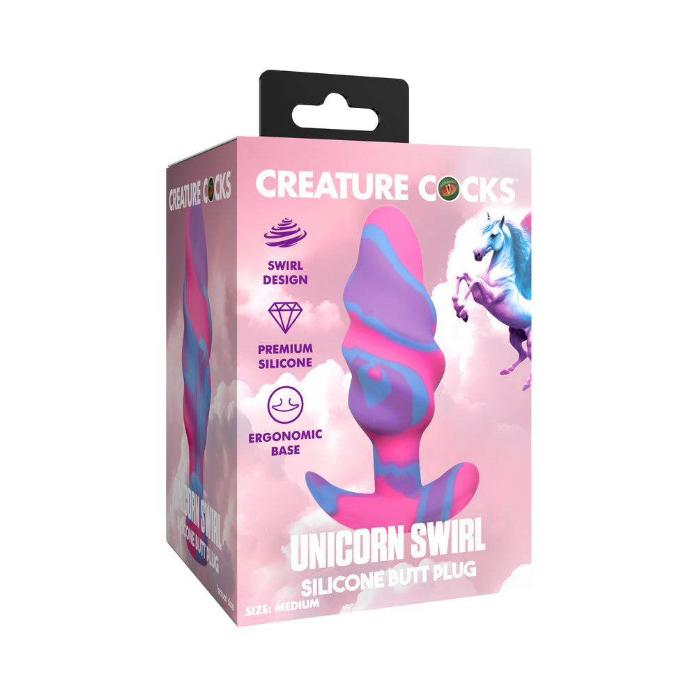 Creature Cocks Unicorn Swirl Silicone Butt Plug Medium Creature Cocks Unicorn Swirl Silicone Butt Plug Medium