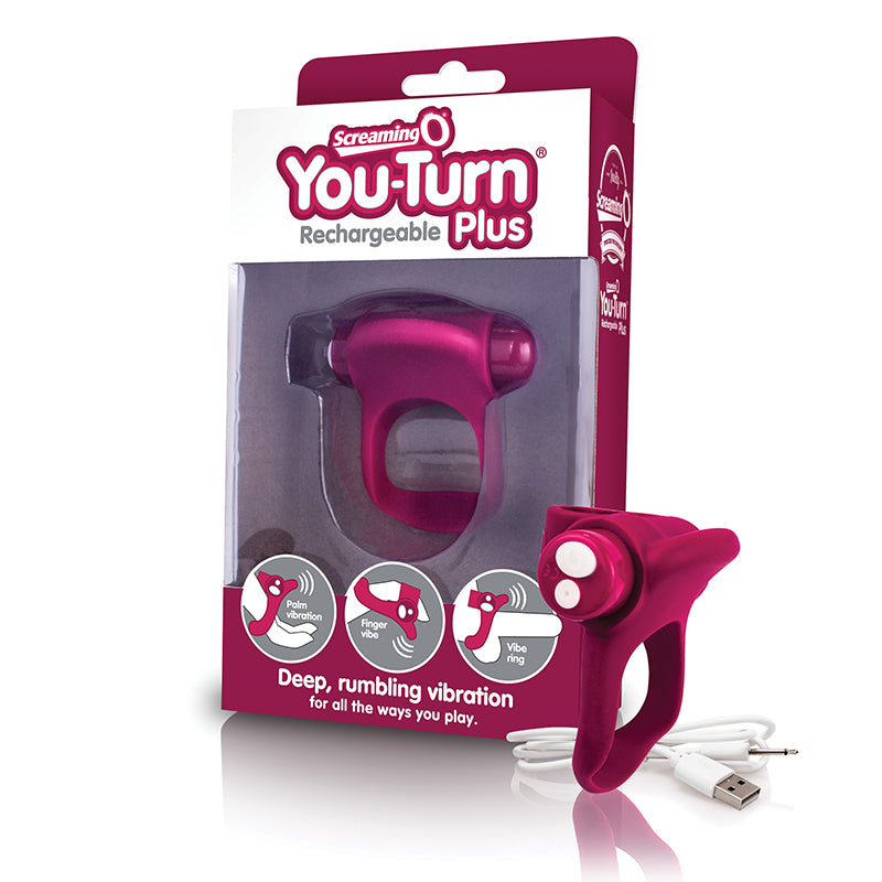 Screaming O Charged You Turn Plus - Merlot Charged You-Turn Plus Merlot Ring with carton and USB cable