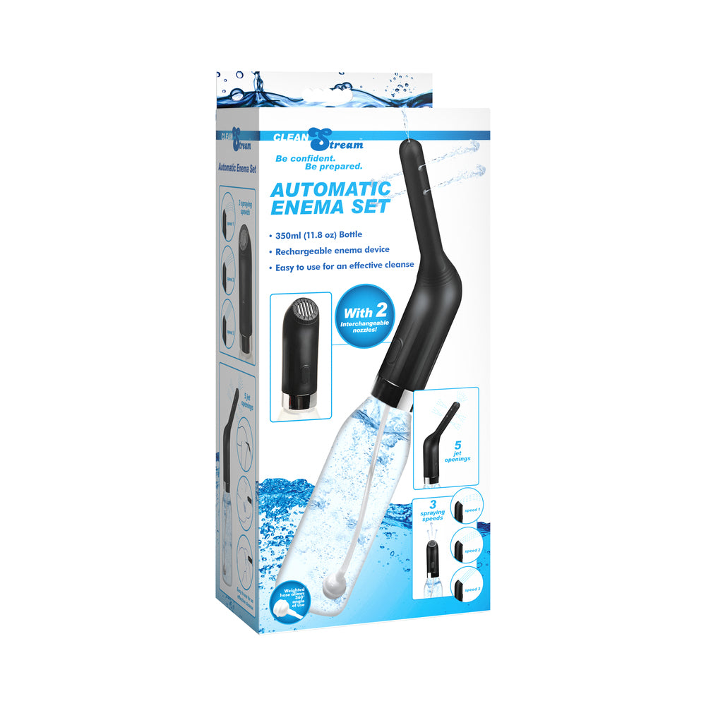 CleanStream Automatic Enema Set CleanStream automatic enema set with clear bottle, hose and two nozzles