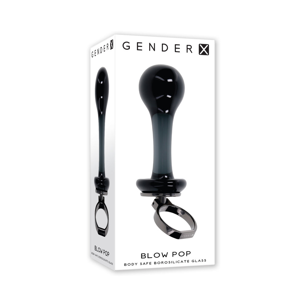 Gender X Blow Pop Black Gender X Blow Pop black glass plug pictured on white retail box