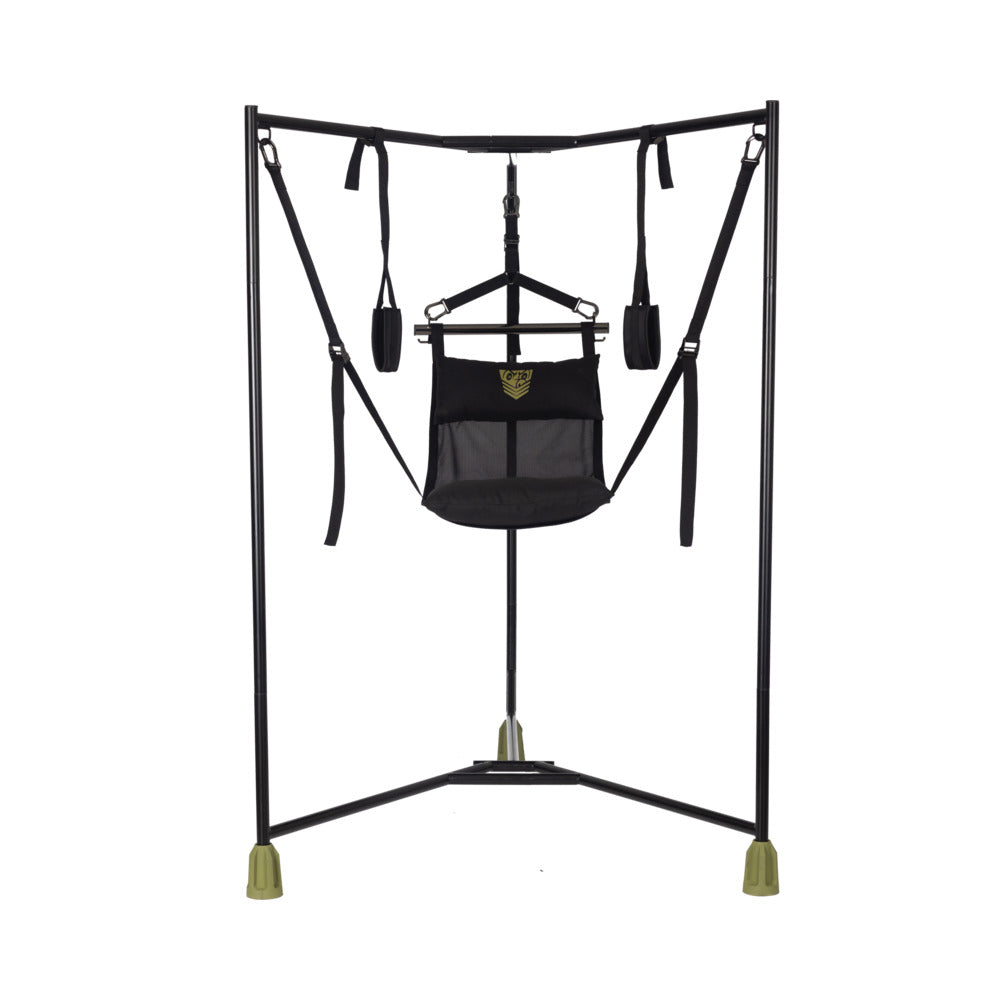 Fort Troff Hammock Hangar Sling Black black Fort Troff Hammock Hangar three-leg frame with mesh sling and stirrups