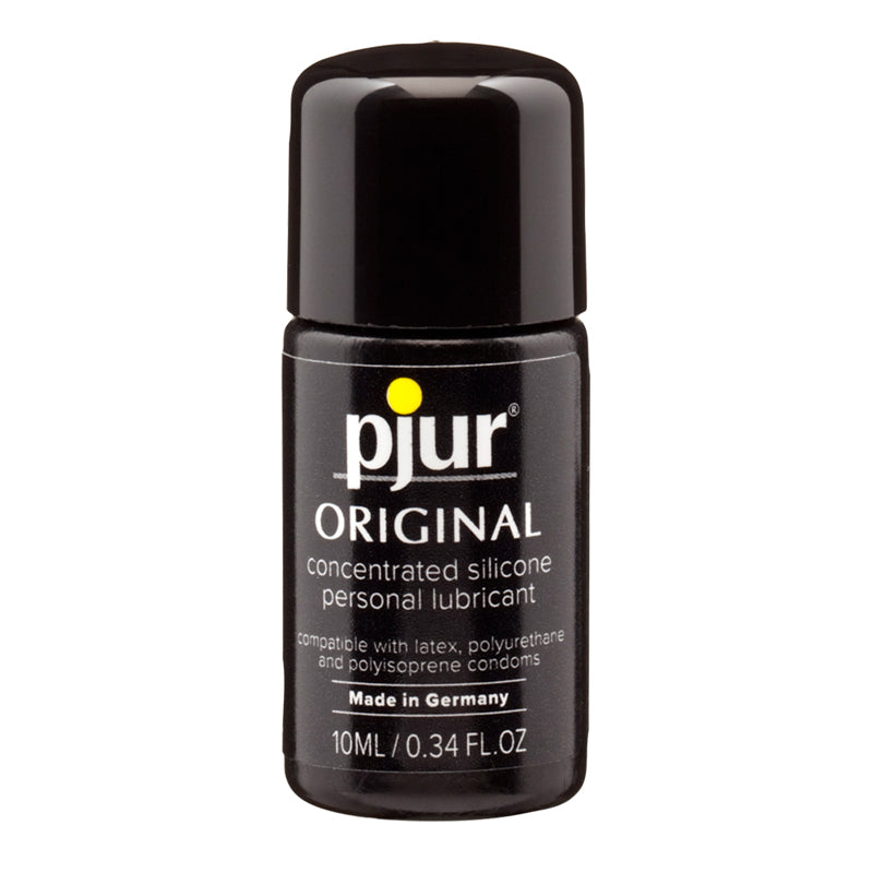 Pjur Original Silicone Lubricant 10 ml small black bottle with rounded cap and white label