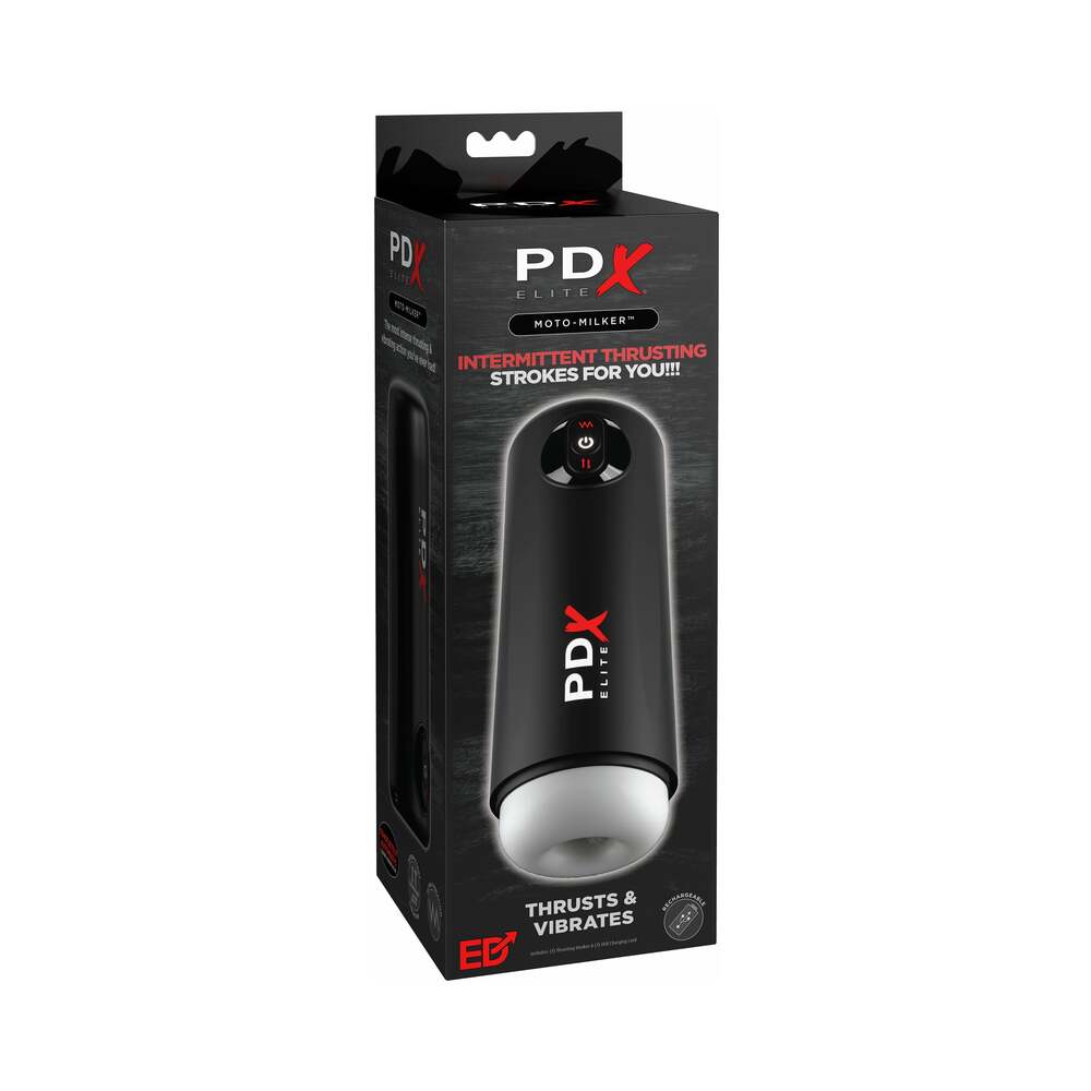 PDX Elite Moto Milker black PDX Elite Moto Milker automatic thrusting stroker in tall box