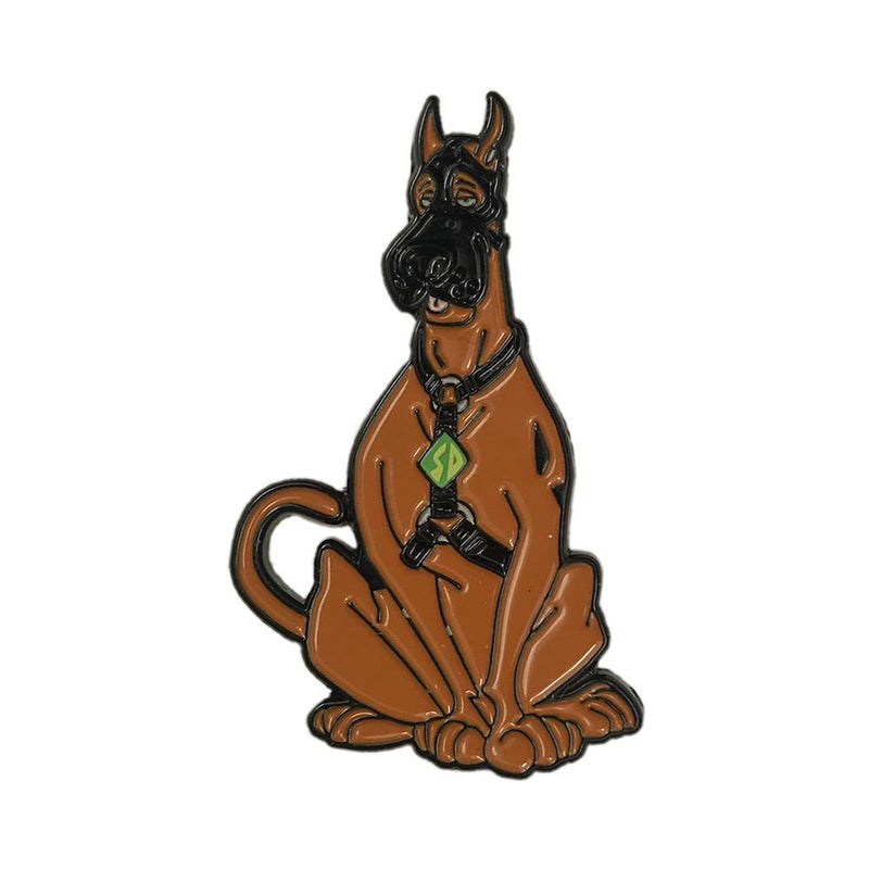 Geeky & Kinky The Dog Enamel Pin brown dog character enamel pin with black hood, harness and green tag