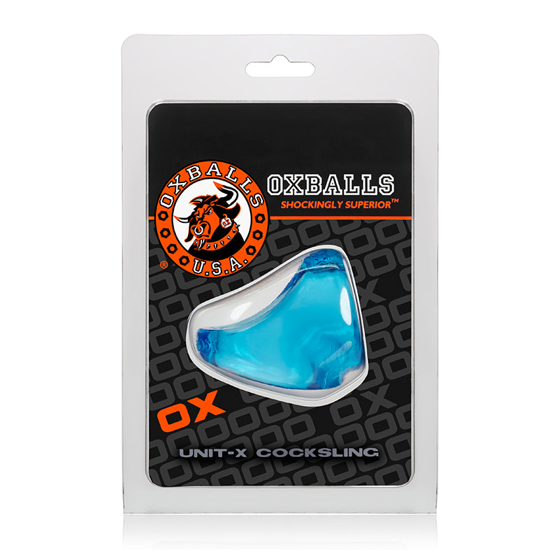 OxBalls Unit-X, Cocksling, Ice Blue OxBalls Unit-X Ice Blue TPE Sling in hanging package