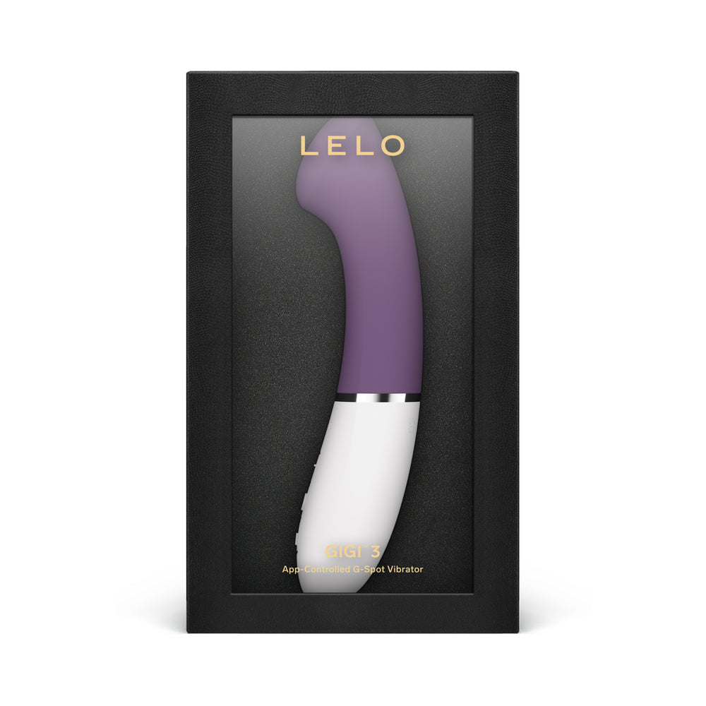 LELO GIGI 3 App-Controlled G-Spot Vibrator Plum Plum LELO GIGI 3 displayed upright in black window box